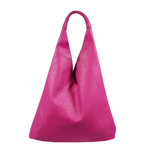 Růžová dámská kožená kabelka Alma Fuxia