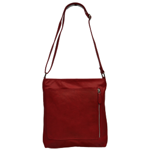 Červené kožené kabelky crossbody Flora Rossa