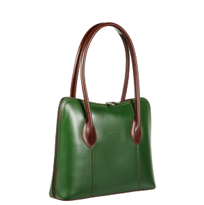 Italské elegantní kabelky Palagio Verde Marrone Scura