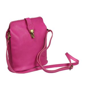 Malá růžová kožená kabelka Piazza Rosa