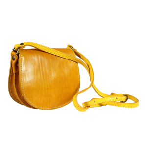 Italská kožená kabelka přes rameno Mina Gialla