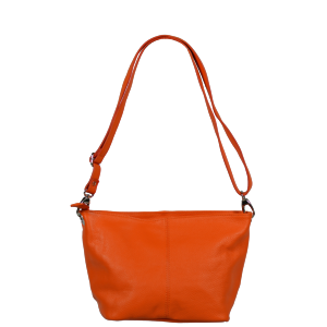 Malá kožená oranžová kabelka Batilda Arancione Chiaro